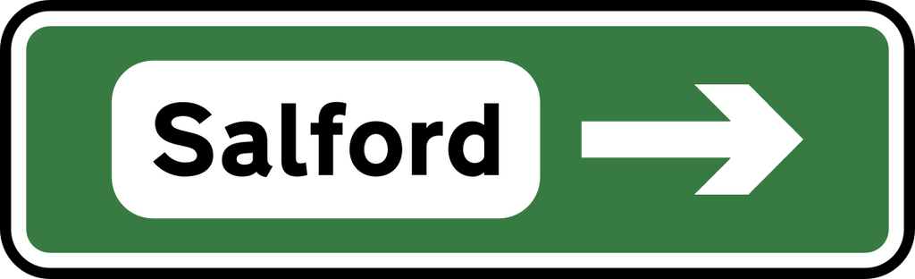 Salford Sign | Light Up Manchester Road Sign | Illuminated Local Area Sign | Made in Manchester