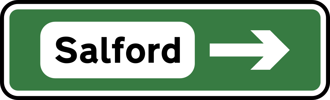Salford Sign | Light Up Manchester Road Sign | Illuminated Local Area Sign | Made in Manchester
